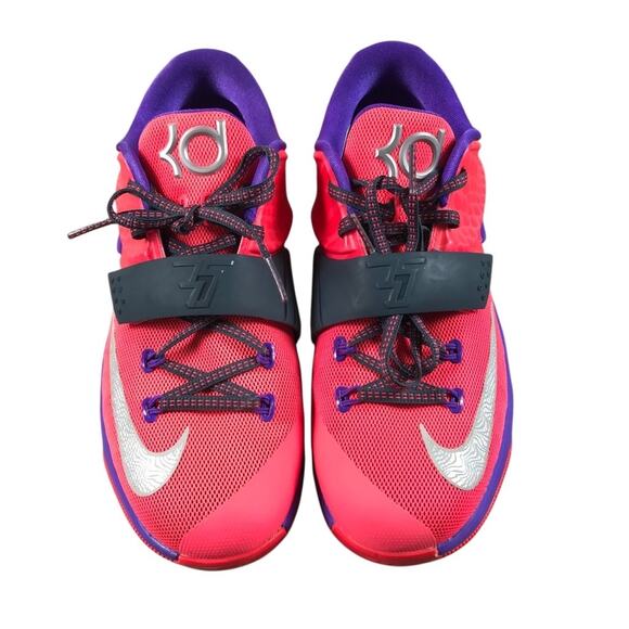 NIKE KD VII Hyper Punch Purple Sneakers 7Y Vintage Mesh Athletic Stylish Sporty - Picture 3 of 12